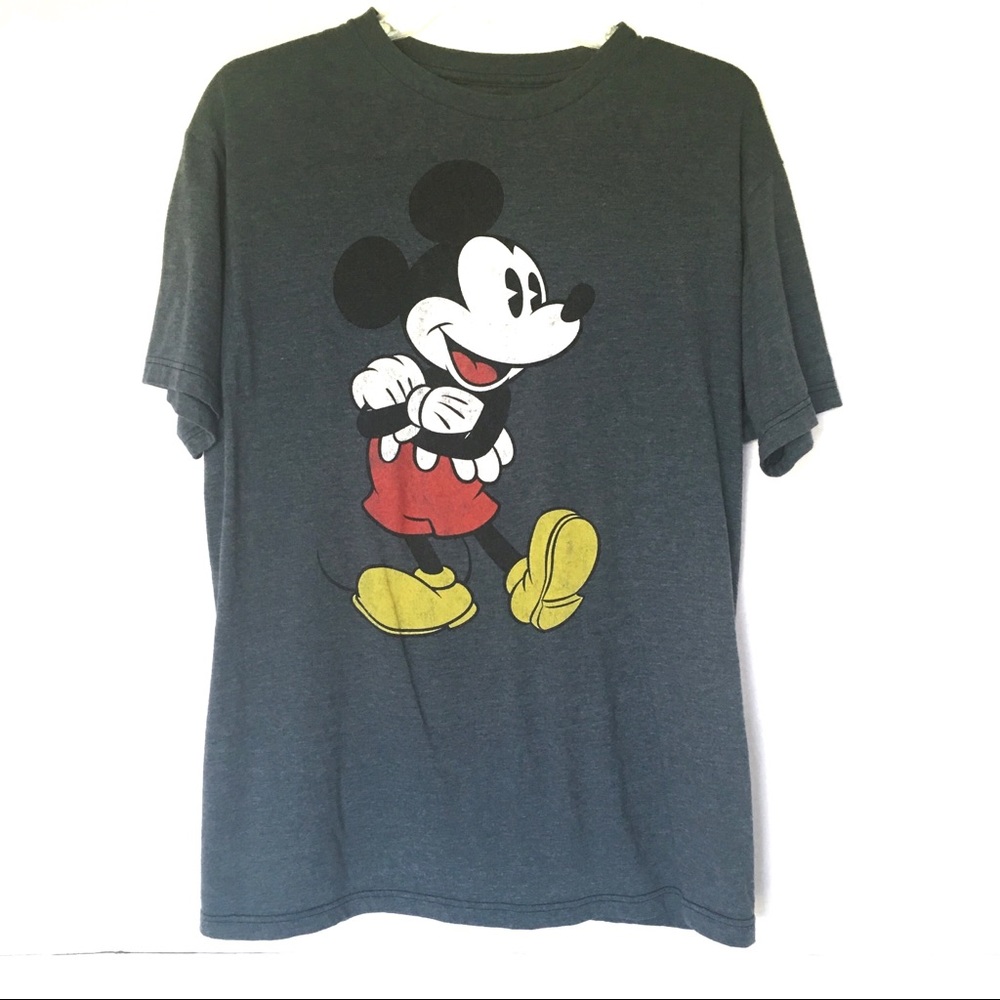 Disney Blue Distressed Mickey Mouse Graphic Tee